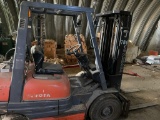 Toyota Model 4216FGU25 Forklift, 3 Stage Mast, 5000 Lbs. Capacity, Side shift, Dual Fuel, 7209 Hrs.