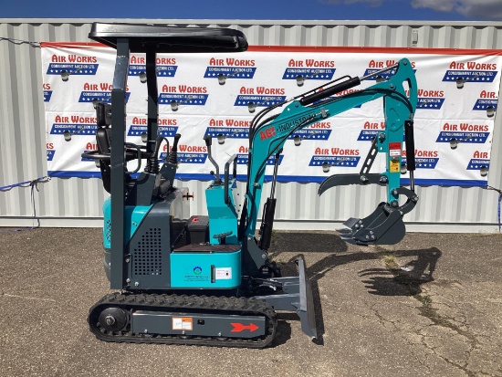 New AGT LS15R Mini Excavator, 15 Hp Gas Engine, 15" Bucket, Dozer Blade, Manual Thumb, ROPS