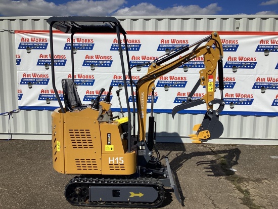 New AGT Model H15 Mini Excavator, 15 Hp Gas Engine, 15" Bucket, Dozer Blade, Aux. Hydraulics,