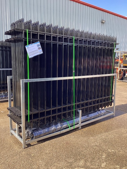 New Unused Fens Model Fens20 Galvanized Steel Fence, 20 Sections 10 Ft Long x 7 Ft High