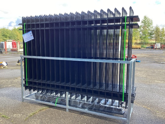 New Unused Fens Model Fens20 Galvanized Steel Fence, 20 Sections 10 Ft Long x 7 Ft High