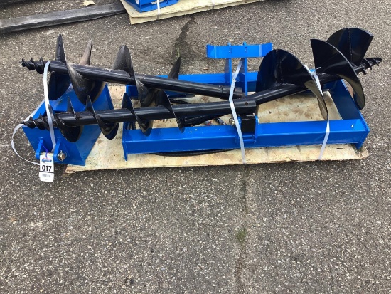 New Unused GIYI Hydraulic Auger Skid Loader Attachment with 3 Auger Bits