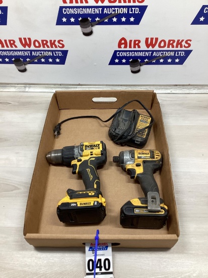Dewalt 20 Volt Max Drill/Driver Set With Charger and 2 Batteries