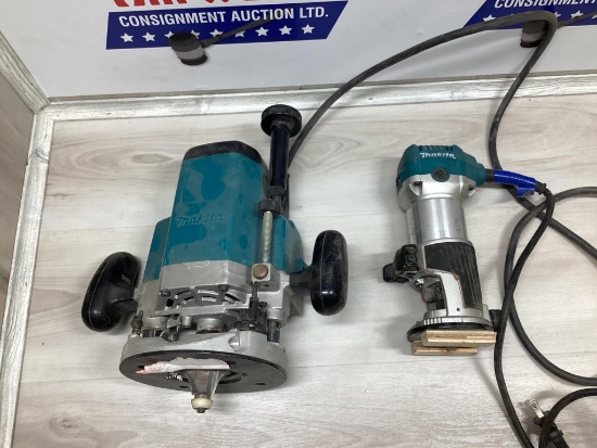 Box Lot, 2 Makita Electric Routers, Models 3612 and RT0701C