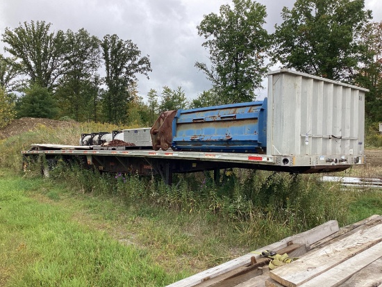 48' Fountaine Flatbed Trailer As Is, Aluminum Deck, Contents Not Included Trailer Only