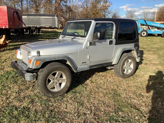 2005 Jeep Wrangler Multipurpose Vehicle (MPV), VIN # 1J4F449S95P367904, Right Side Drive,