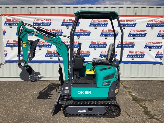 New AGT Model QK16R Mini Excavator, 15 Hp Gas Engine, Hydraulic Thumb, 14" Bucket, Dozer Blade