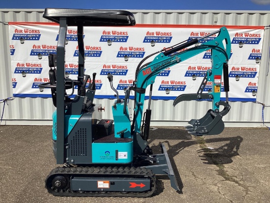 New AGT LS15R Mini Excavator, 15 Hp Gas Engine, 15" Bucket, Dozer Blade, Manual Thumb, ROPS