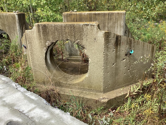Precast Concrete Spillway, 29" Hole, 9'6" Wide x 55" High x 60" Deep