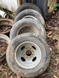 4 Rims And Tires, Comanche Radial A/T LT 225/75R16 Tires