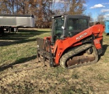 Kubota Model SVL75-2 Tracked Skid Loader, 1002 Hrs, 2 Speed, High Flow, Cab, Heat/Air, Aux. Hyd.