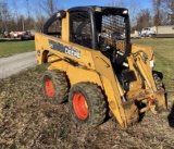 John Deere 325 Skid Loader, 2682 Hours, Aux. Hydraulics, 70 Hp, Open Cab, Bucket and Forks Included