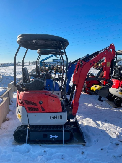 Aboss GH18 Mini Excavator, Unused, 13.5 Hp Gas Engine, SN 2408108103