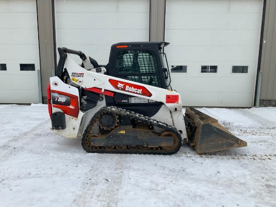 (Inv.51078) 2021 Bobcat T66 Tracked Skid Loader, 858 Hours, Cab, Heat/Ac, Bucket, In Good Condition
