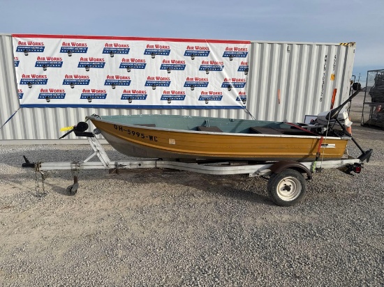 SeaKing 60-53226 V-Bottom Boat, Johnson 9.9hp motor and 12' trailer included
