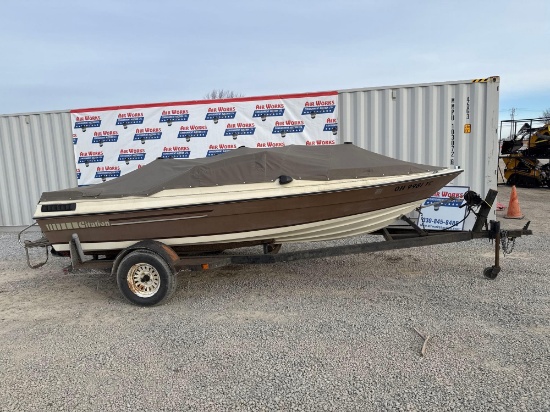 Citation Boat 2.5L Outboard Mer-Cruiser motor incl.,16' boat-trailer-tarp