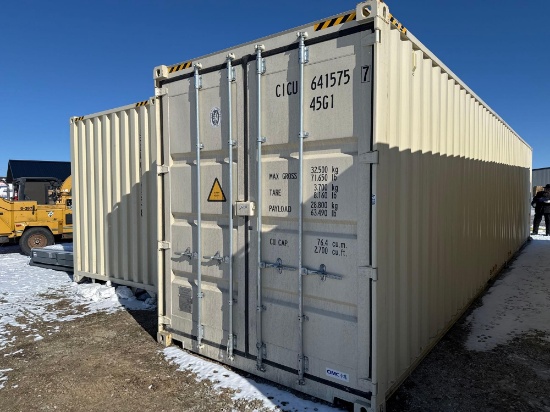 40' Storage Container, 1-trip High Cube Shipping Container