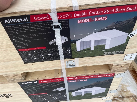 New Unused All Metal K4525 Steel Double Garage, 25 x 45