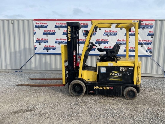 2018 Hyster Forklift Mod E70XN-40, 12353 hrs., 7000#lift, 3stg mast. battery