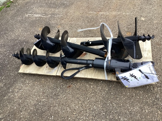 (Inv.52056) 2024 MAVI Mini Excavator Auger Attachment Set, Includes 8", 12" and 16" Auger Bits