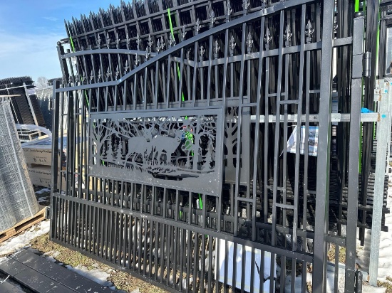Pair of Entrance Gates ONE IS DAMAGED. SEE PICS