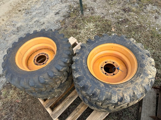 Set of Foam filled skid-loader tires