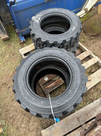 Set of 4 Unused Skidloader tires. 10-16.5