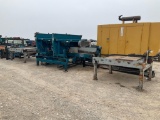 Brewer 2-hd Band Resaw w/ in-out feed/return belt run around (btm adj. cyl bent while unloading)