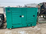 Onan 35-kw Generator w/ enclosure, single phase, model GGFB-3387454, 901 hrs., works perfect