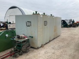 Large steel tank 6'x6'x14' 3- compart 1-809/1-1080/1-1882, used only motor oil/hydr