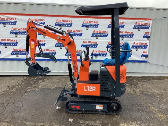 New Unused AGT Model L12R Mini Excavator, 14" Digging Bucket, Dozer Blade, Gas Engine