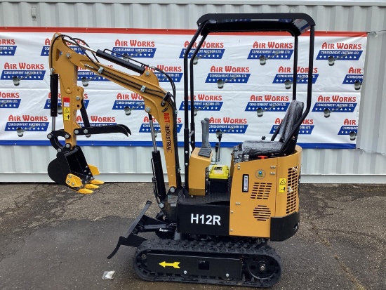 New Unused AGT Model H12R Mini Excavator, Gas Engine, 14" Digging Bucket, Dozer Blade