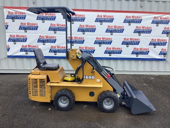 New Unused EGN Model EG80 Skid Loader, 13.5 Hp Briggs And Stratton Engine, Aux, Hydraulics, 2 Speed