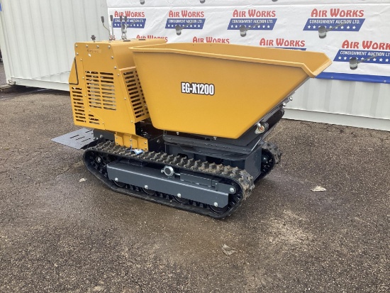 New Unused EGN Model EG-X1200 Track Mud Buggy, Rotating Dumper, 13.5 Hp Gas Engine