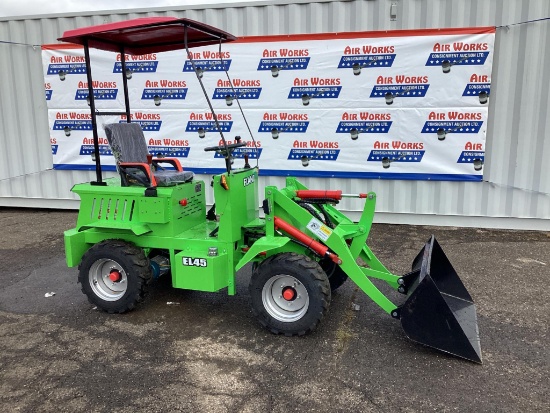 New Unused Fland Model EL45 Electric Wheel Loader, 4 Wheel Drive, 39" Bucket, 60 Volt, Charger