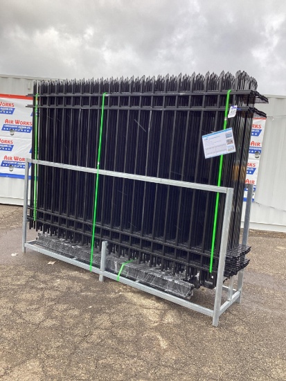 New Unused Fens Model FEN20 Galvanized Steel Fence, 200' Of Fence, 1 Panel Has Shipping Damage