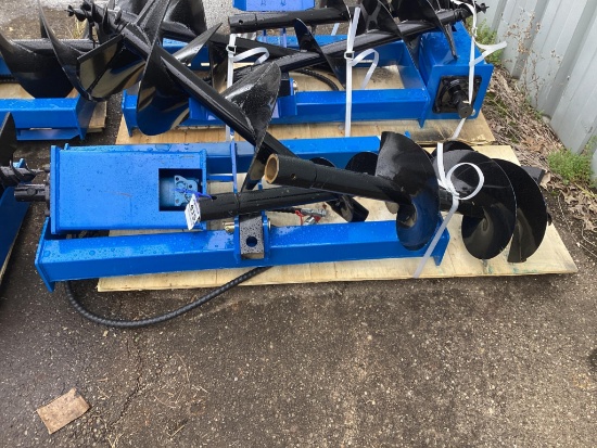 New Unused GiYi Hydraulic Auger Skid Loader Attachment Set, 8",12" and 16" Auger Bits