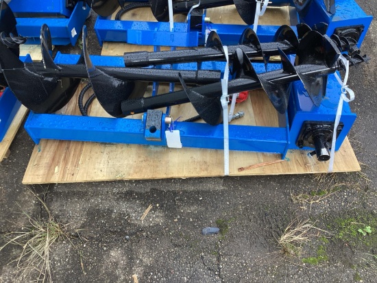 New Unused GiYi Hydraulic Auger Skid Loader Attachment Set, 8",12" and 16" Auger Bits