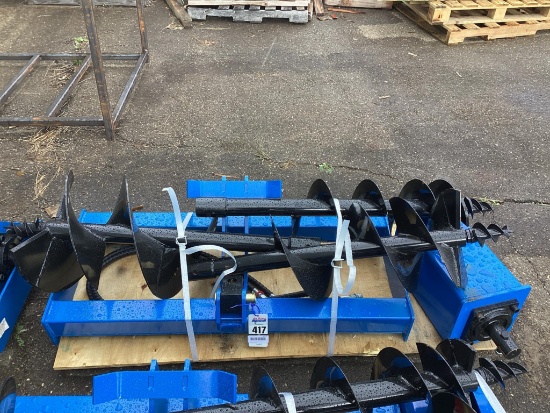 New Unused GiYi Hydraulic Auger Skid Loader Attachment Set, 8",12" and 16" Auger Bits
