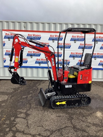 New Unused MIVA Model VA13 Mini Excavator, 13.5 Hp Gas Engine, Dozer Blade, Aux, Hydraulics