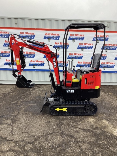 New Unused MIVA Model VA13 Mini Excavator, 13.5 Hp Gas Engine, Dozer Blade, Aux, Hydraulics