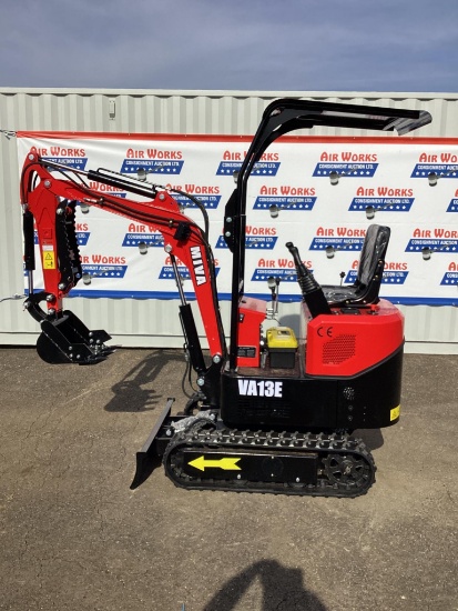 New Unused MIVA Model VA13E Mini Excavator, 13.5 Hp Gas Engine, Dozer Blade, 16" Bucket, Aux Hyd.