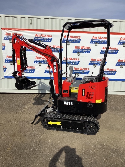 New Unused MIVA Model VA13 Mini Excavator, 13.5 Hp Gas Engine, Dozer Blade, 16" Bucket, Aux Hyd.