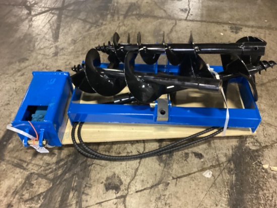 New Unused GiYi Hydraulic Auger Skid Loader Attachment Set, 8",12" and 16" Auger Bits