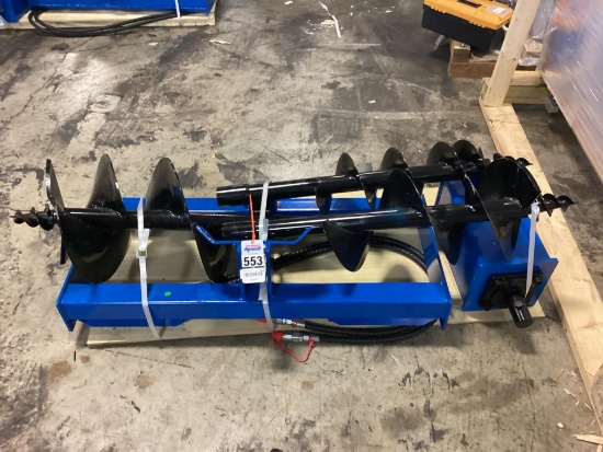 New Unused GiYi Hydraulic Auger Skid Loader Attachment Set, 8",12" and 16" Auger Bits