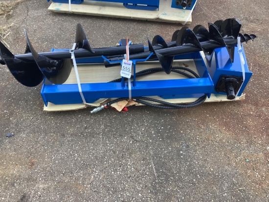 New Unused GiYi Hydraulic Auger Skid Loader Attachment Set, 8",12" and 16" Auger Bits