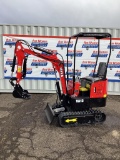 New Unused MIVA Model VA13 Mini Excavator, 13.5 Hp Gas Engine, Dozer Blade, Aux, Hydraulics