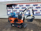New Unused MIVA Model VA08 Mini Excavator, 13.5 Hp Gas Engine, Dozer Blade, Manual Thumb