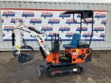 New Unused MIVA Model VA08 Mini Excavator, 13.5 Hp Gas Engine, Dozer Blade, Manual Thumb