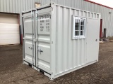 New 1 Trip 10' Shipping Container, Side Door, Window